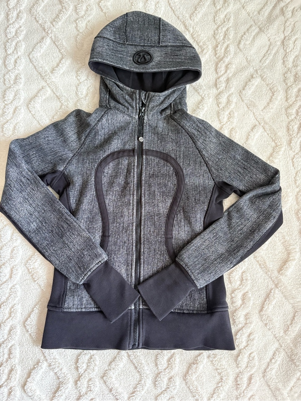 lululemon athletica Heathered Gray Hooded Zip Jacket